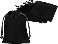 Shintop 10pcs Black Velvet Drawstring Bags - Jewelry Pouches for Weddings, Gifts, Crafts & Small Treasures