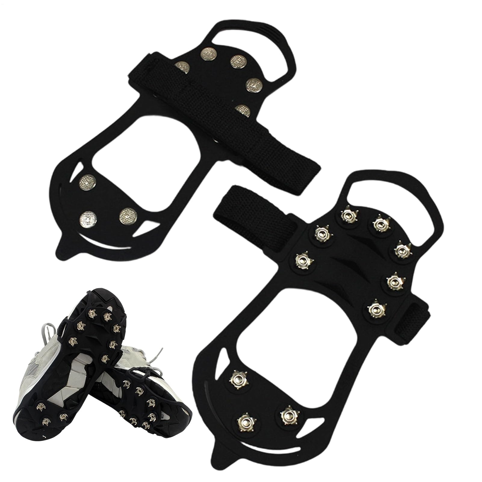 – Shoe Spikes,1-Pair Anti-Slip Lightweight Grippers - Winter Boot Grippers Ice Crampons,for Men Women Walking Running Commuting Shopping Work Outdoor