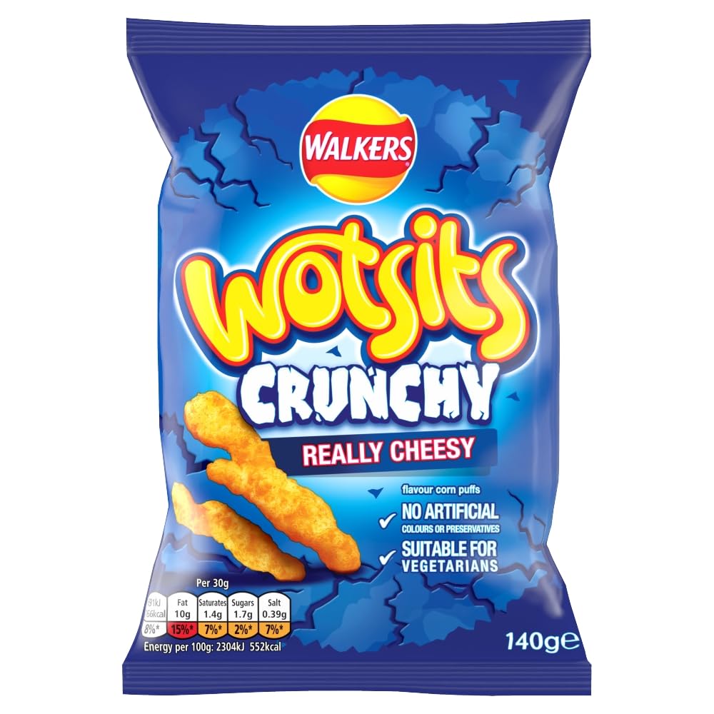 Walkers Wotsits Crunchy Really Cheesy Snacks Crisps 140 g
