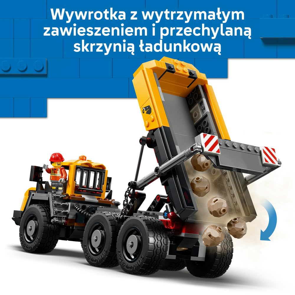 LEGO City Wywrotka i ładowarka czołowa 60494 | Maszyny budowlane dla dzieci, zestaw klocków konstrukcyjnych, prezent dla chłopca i dziewczynki, dla 8-latka, 1132 elementy