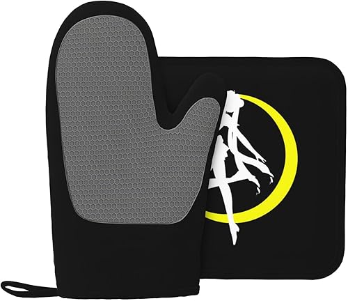 Miniatura 2 de Sa-il-or Moon02 - Juego de manoplas de horno y soportes para ollas, resistentes al calor, antideslizantes, de silicona, con guantes de horno y