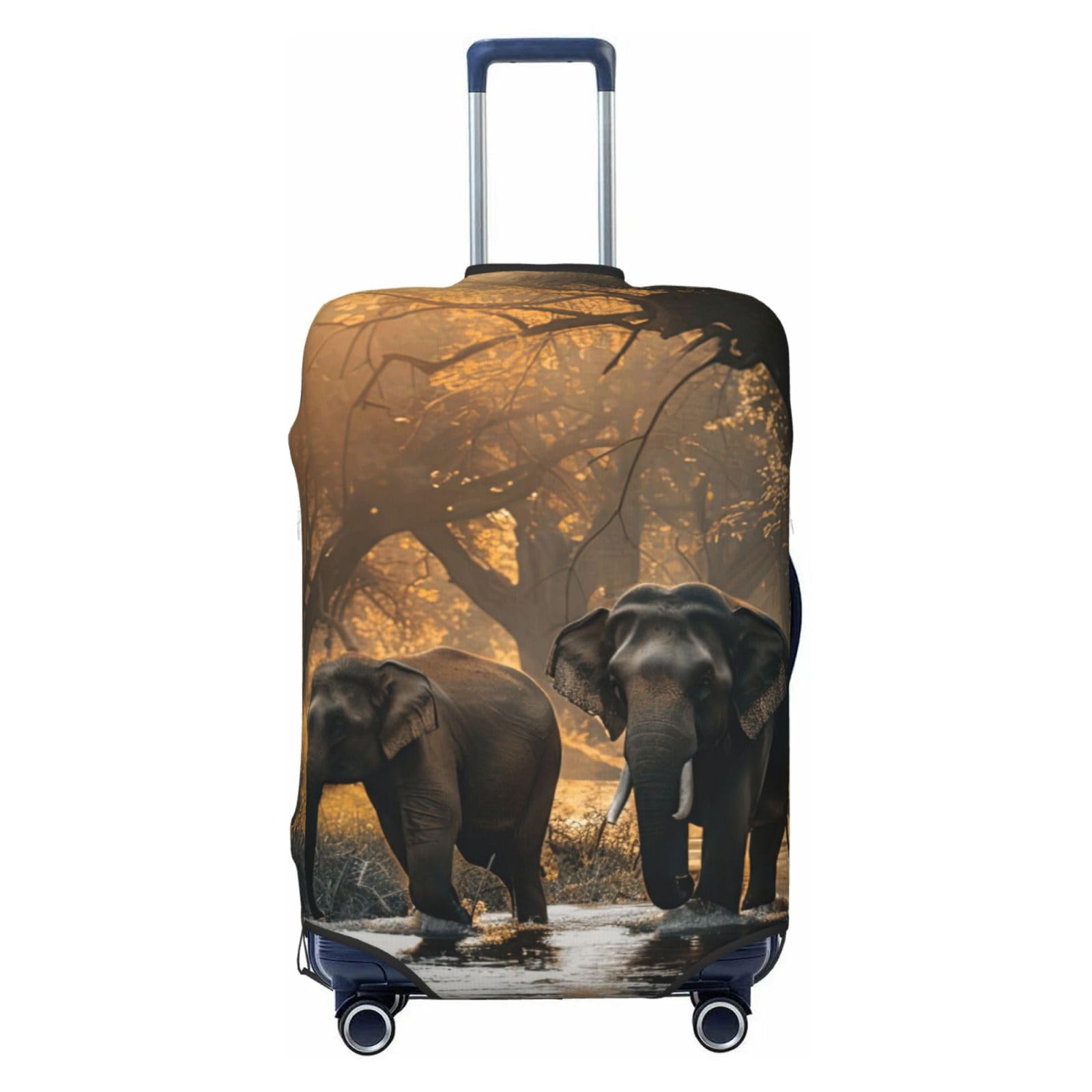 Housse de valise extensible noire L protège bagage cabine éléphant - 8