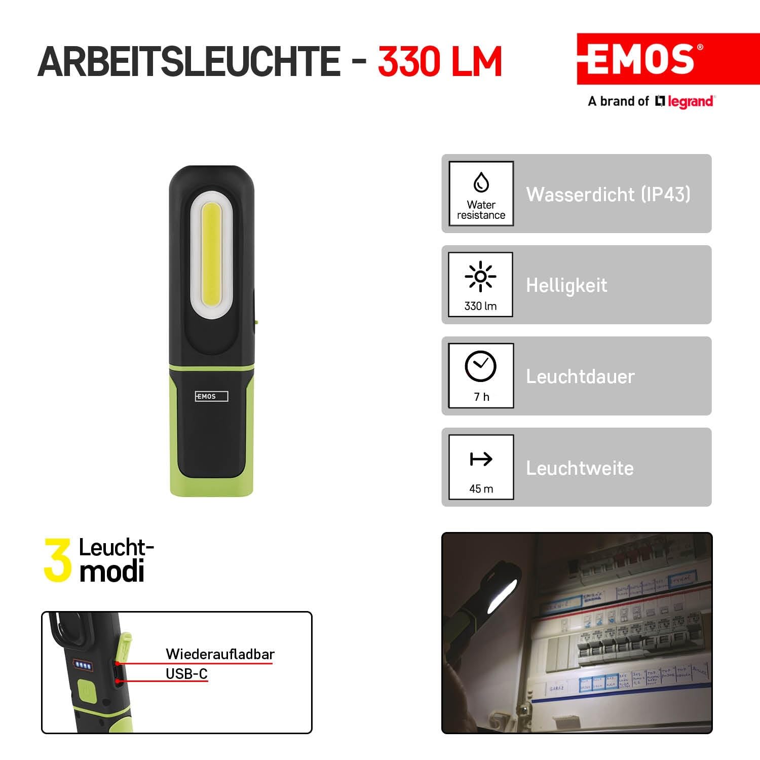 Les EMOS Lampe D'avertissement Portable 230 V/60 W, 5 M, DY-yJD A-8