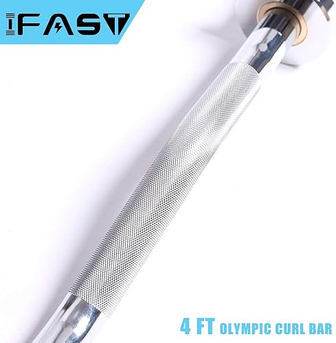 Miniatura 10 de SimpleL Barra de entrenamiento olímpica, barra de súper curvada, 4.9 pies, 7.2 pies, con manga de cobre, barra multifuncional para gimnasio en casa,