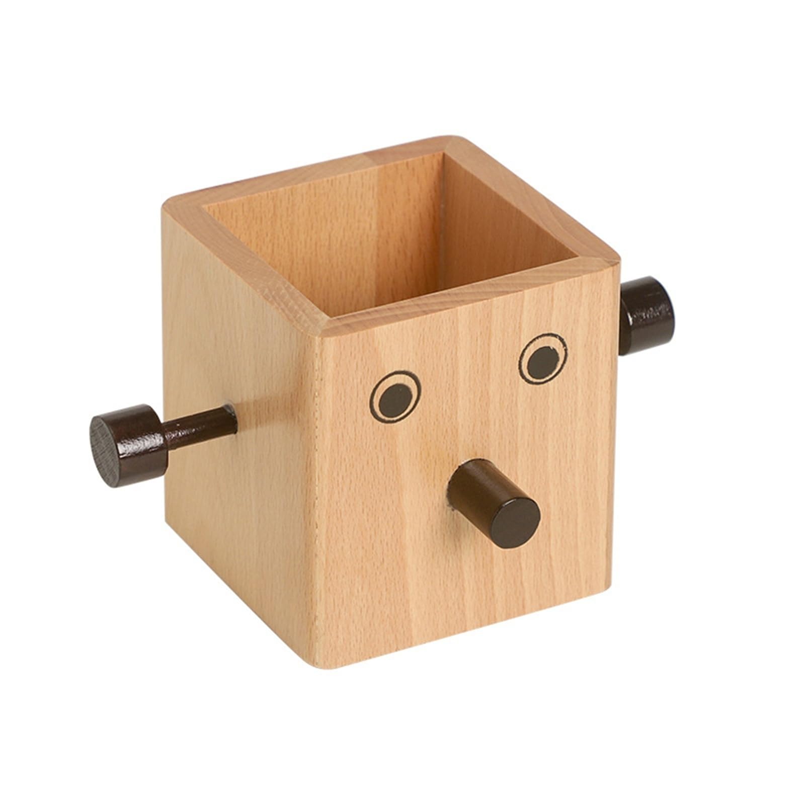 Porte-stylo en bois bureau : récipient à crayons simple et compact