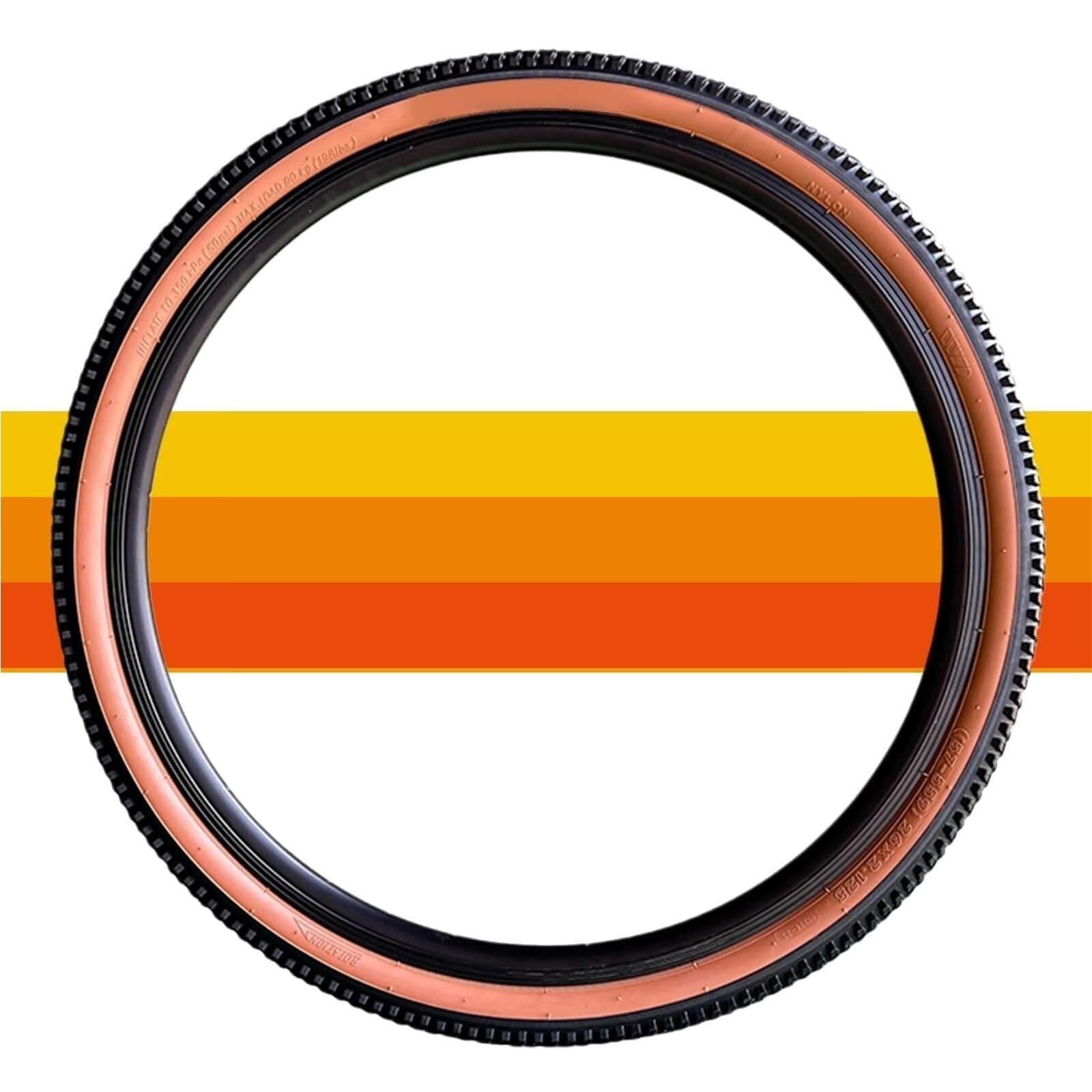 27.5x2.125 Opona Rowerowa Odporna na Przebicia, Wzmocniona Ściana Boczna, Brązowy Design, Niezłożalna, Klincher do Rowerów Górskich, Szutru, Ścieżek, Komunikacji Miejskiej i Terenu