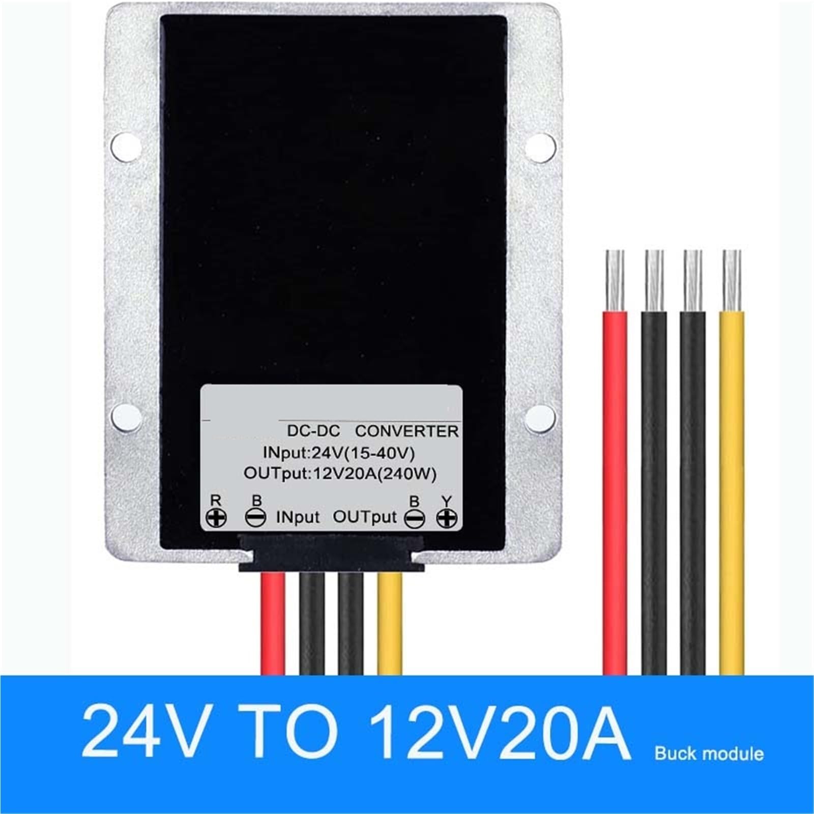 Przetwornica prądu stałego 24 V na 12 V, 40 A, 480 W, 15-40 V do 12 V, 20 A, 25 A, 35 A, 40 A, moduł redukcji prądu (20A)