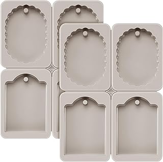 Patelai 2 Pcs Silicone Wax Melt Molds Silicone Resin Keychain and Epoxy Casting Jewelry Making Molds with Hanging Holes for DIY Jewelry Handicrafts Making(Oval Style)