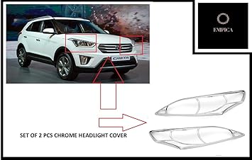 Empica Chrome Plated Headlight Cover Compatible For Hyundai Creta
