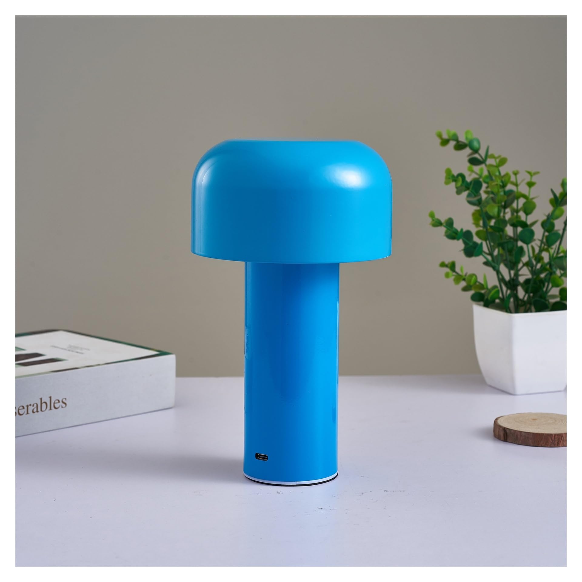 HABITZ Mushroom Table Lamp LED Table Lamp Portable USB Rechargeable Desk Lamp Touch Control Table Lamp for Bedroom,Living Room,Study,Cafe,Restaurant (Color : F, Size : 1)