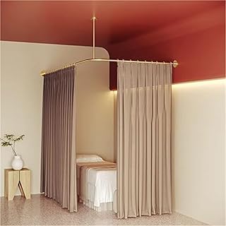 79 87 94 106 in Changing Room Curtain, Removable Cubicle Drapery for Clothing Stores/School Clinics/Laboratories, Beauty Salon Partition Curtain(A,91 x 87in/230 x 220cm)