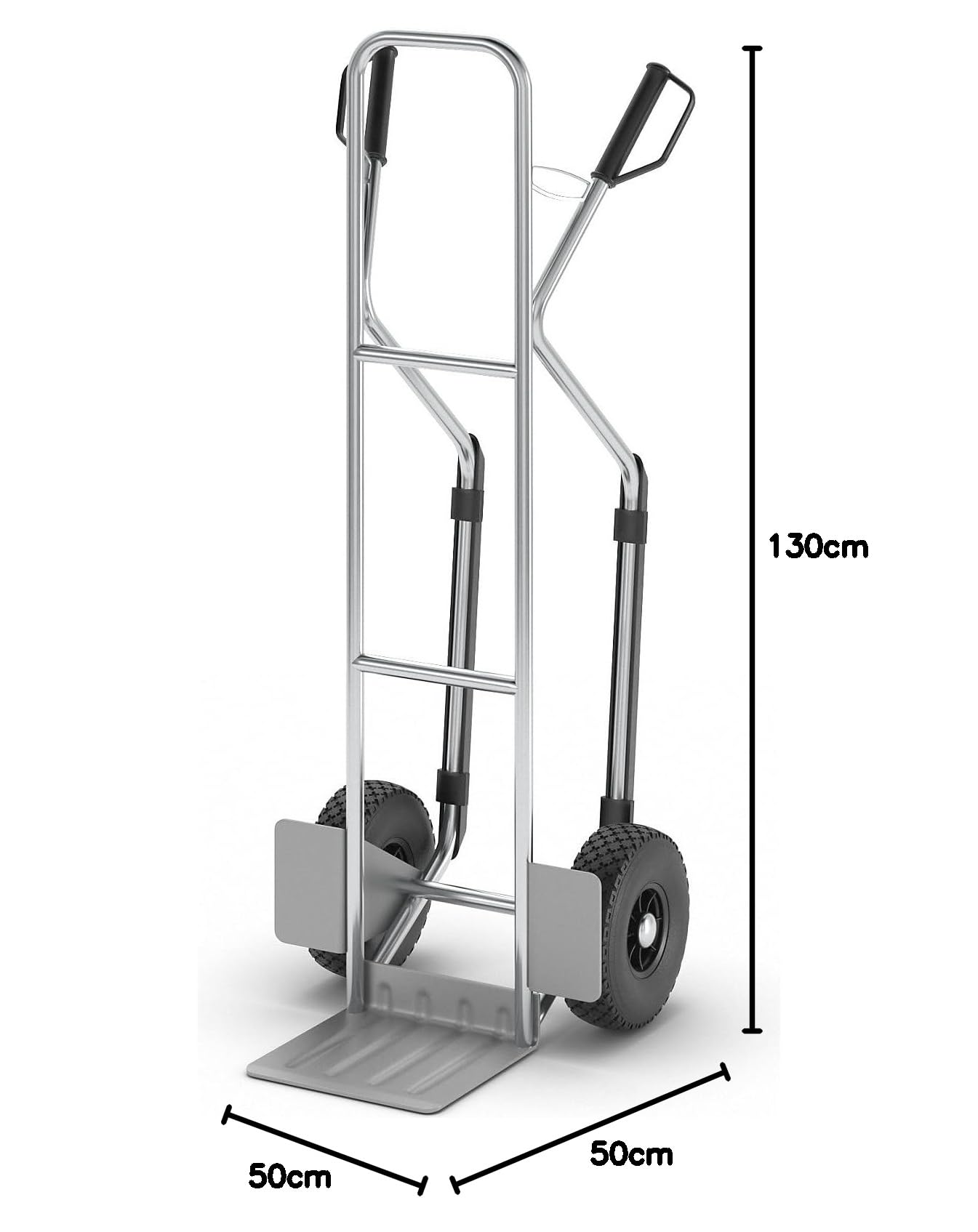 eurokraft pro | Sackkarre aus Aluminium | Modell XL: große Schaufel und Gleitkufen, mit fester Schaufel