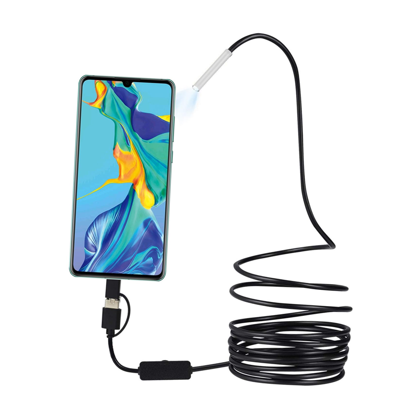 Telecamera Ispezione 720p 3.9mm Ultra Sottile Endoscopio Industriale Schermo HD e USB per PC e Telefono