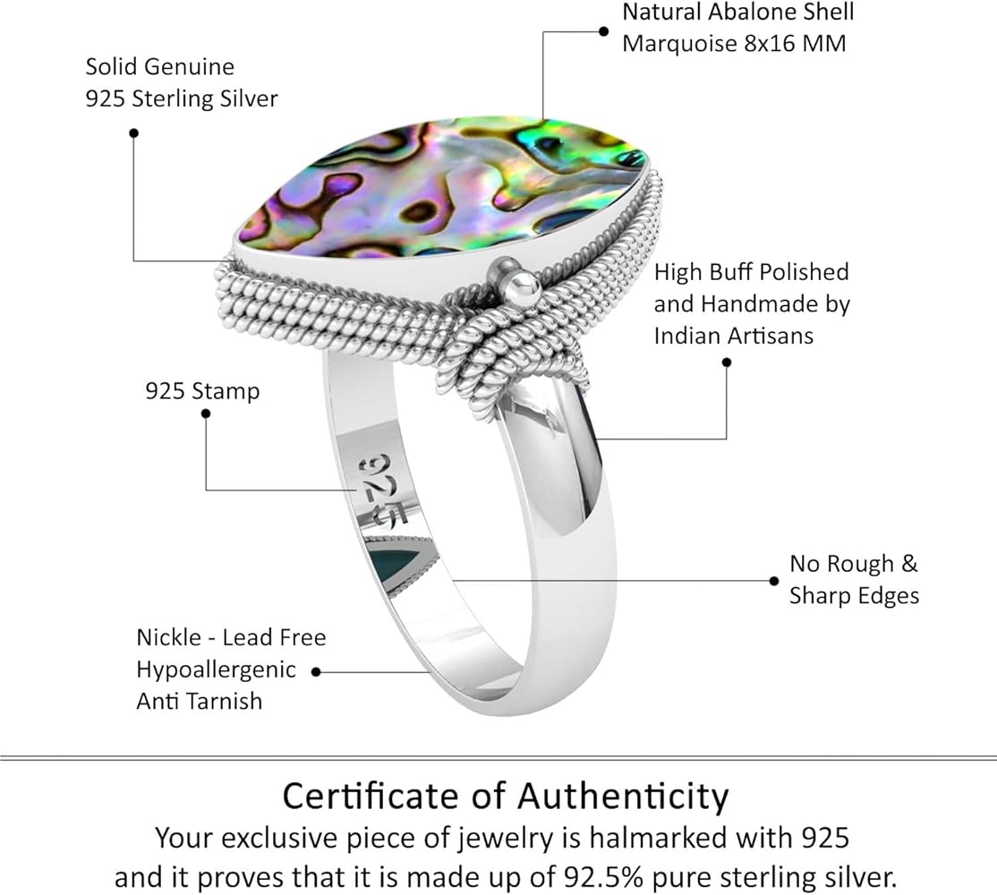 JewelryPalace Anillos De Cóctel De Cuarzo Ahumado Genuino De 5.7 Quilates Con Forma Ovalada Enorme Para Ella, Anillo De Plata De Ley 925 Chapado En Oro Blanco Amarillo Rosa De 14