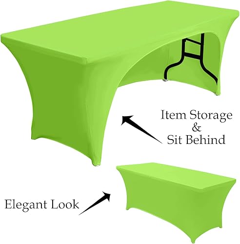 Miniatura 43 de ABCCANOPY - Funda elástica para mesa (6 pies) Mantel de poliéster de más de 30 colores, ajustado, de licra, elástico, con parte trasera abierta.