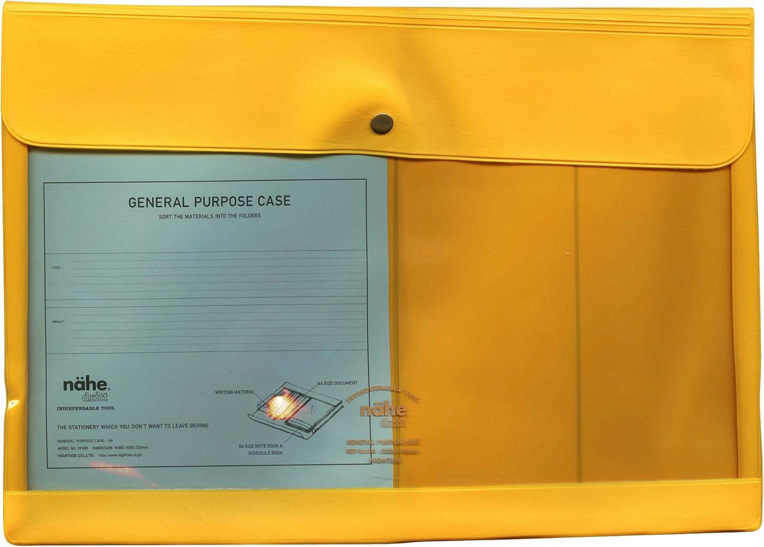 Plus de feuilles froissées grâce au Nahe General Purpose Case A4 jaune étanche