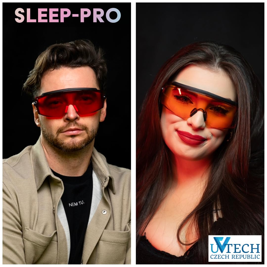 UVtech SLEEP-PRO filtro de luz azul y verde 100% gafas rojas para PC Gaming Bluelight Filtro Uv Anti Mujer Hombre