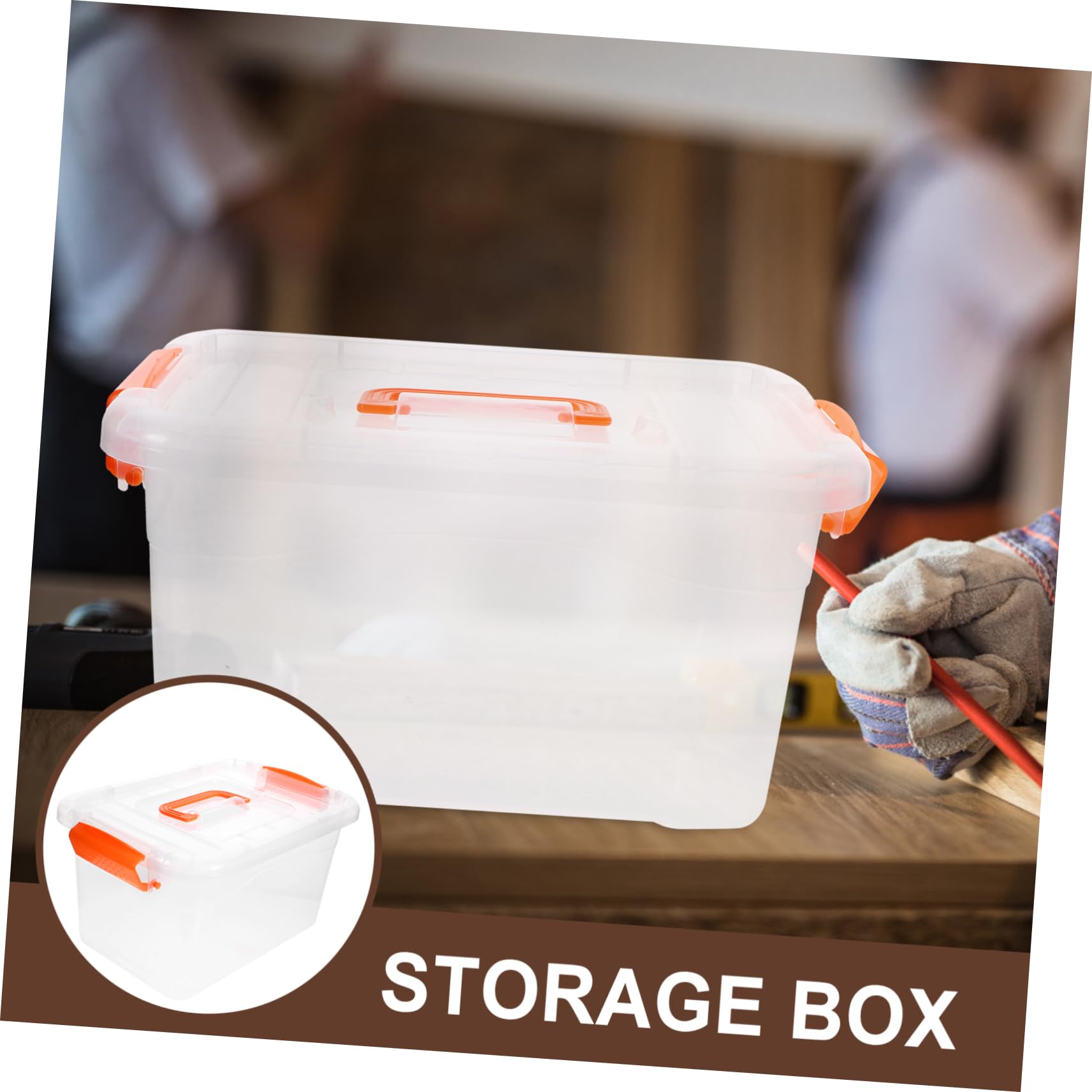 OUNONA Cajas Organizadoras Transparentes Grandes 3l Tapa y Asa, Set 6 Piezas de Plástico Resistente para Almacenamiento Doméstico, Uso Portátil y Orden Hogar