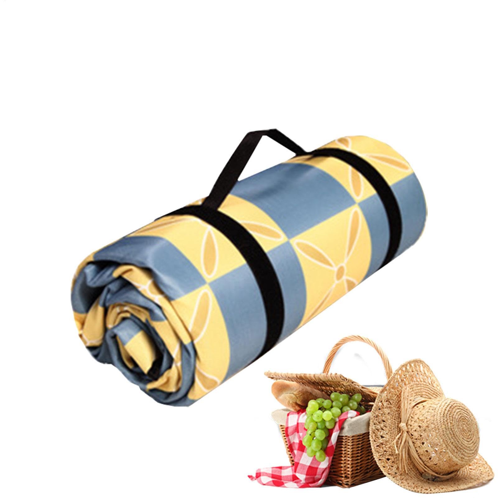 Coperta da picnic – Tappetino in paglia stile etnico per spiaggia | Coperta antisabbia, impermeabile, grande tappetino da spiaggia, compatto e ad asciugatura rapida per esterni