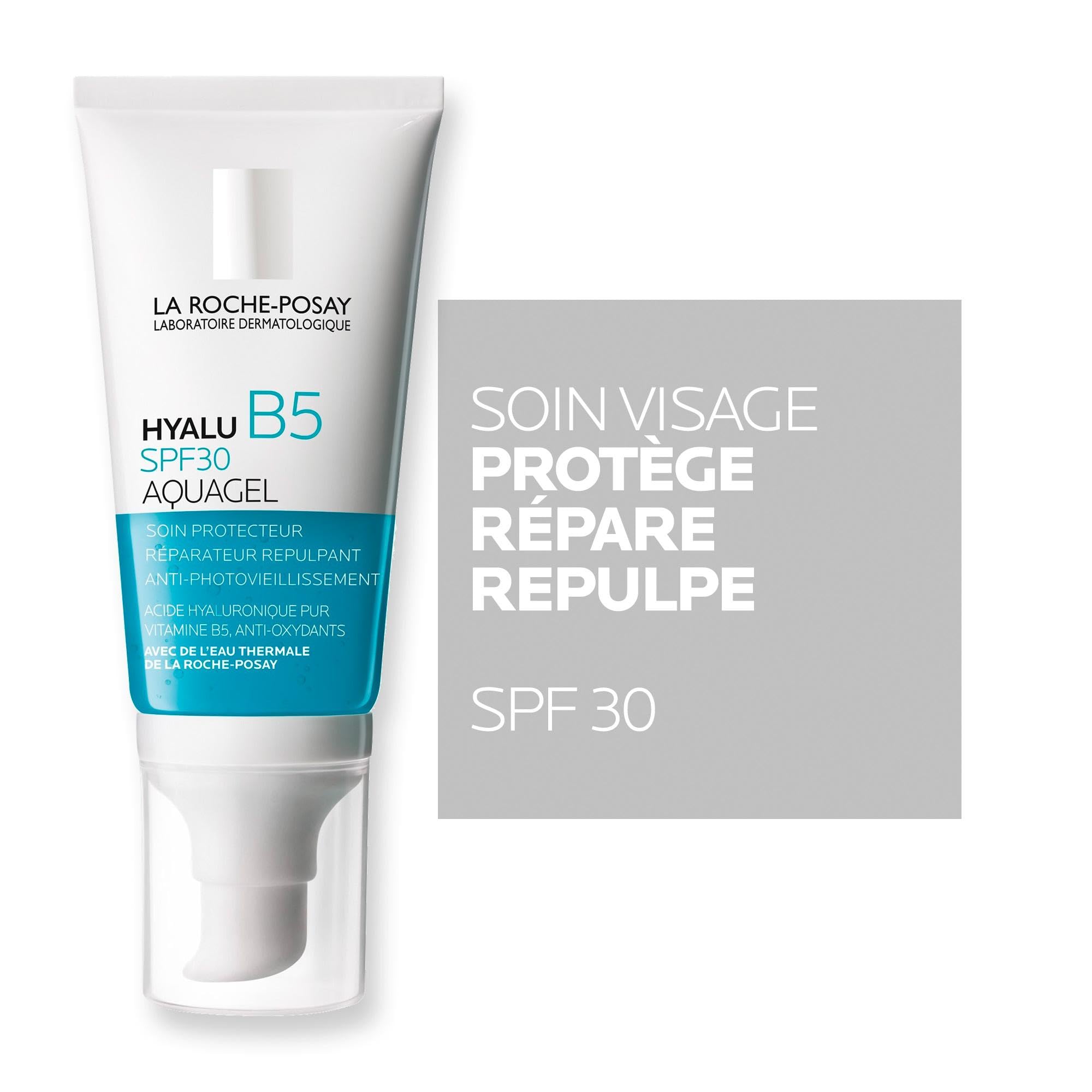 La Roche Posay Hyalu B5 Aquagel LSF 30, Aufpolsternde und regenerierende Anti-Aging-Feuchtigkeitscreme mit Hyaluron, Antioxidantien und hohem Lichtschutzfaktor, 50 ml