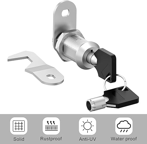 Miniatura 3 de 1 paquete de cerradura de repuesto de caja de herramientas de 1-18 pulgadas, cerraduras tubulares de leva con llave similar, cerradura de