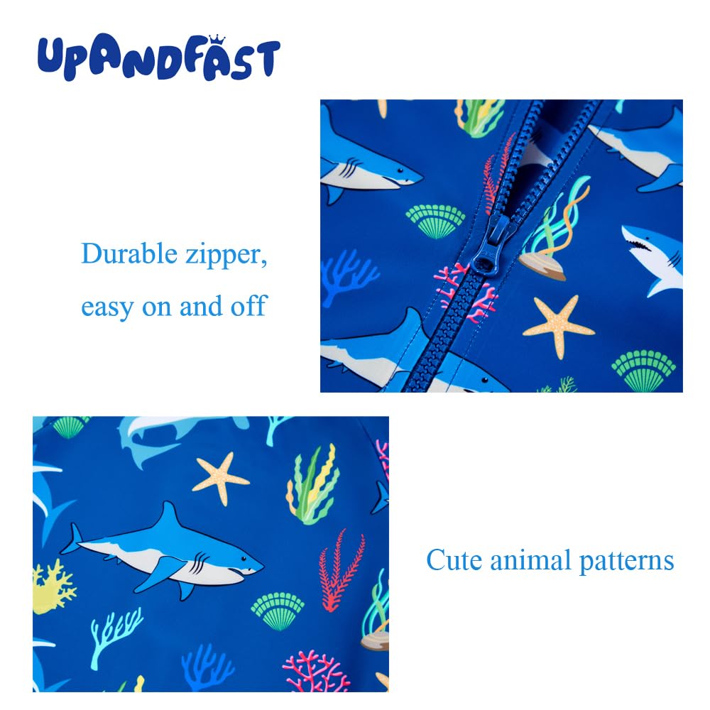 upandfast Baby Boys/Girls Zipper Swimwear with Snap Bottom UPF 50+ Sun Protection Toddler One Piece Swimsuit