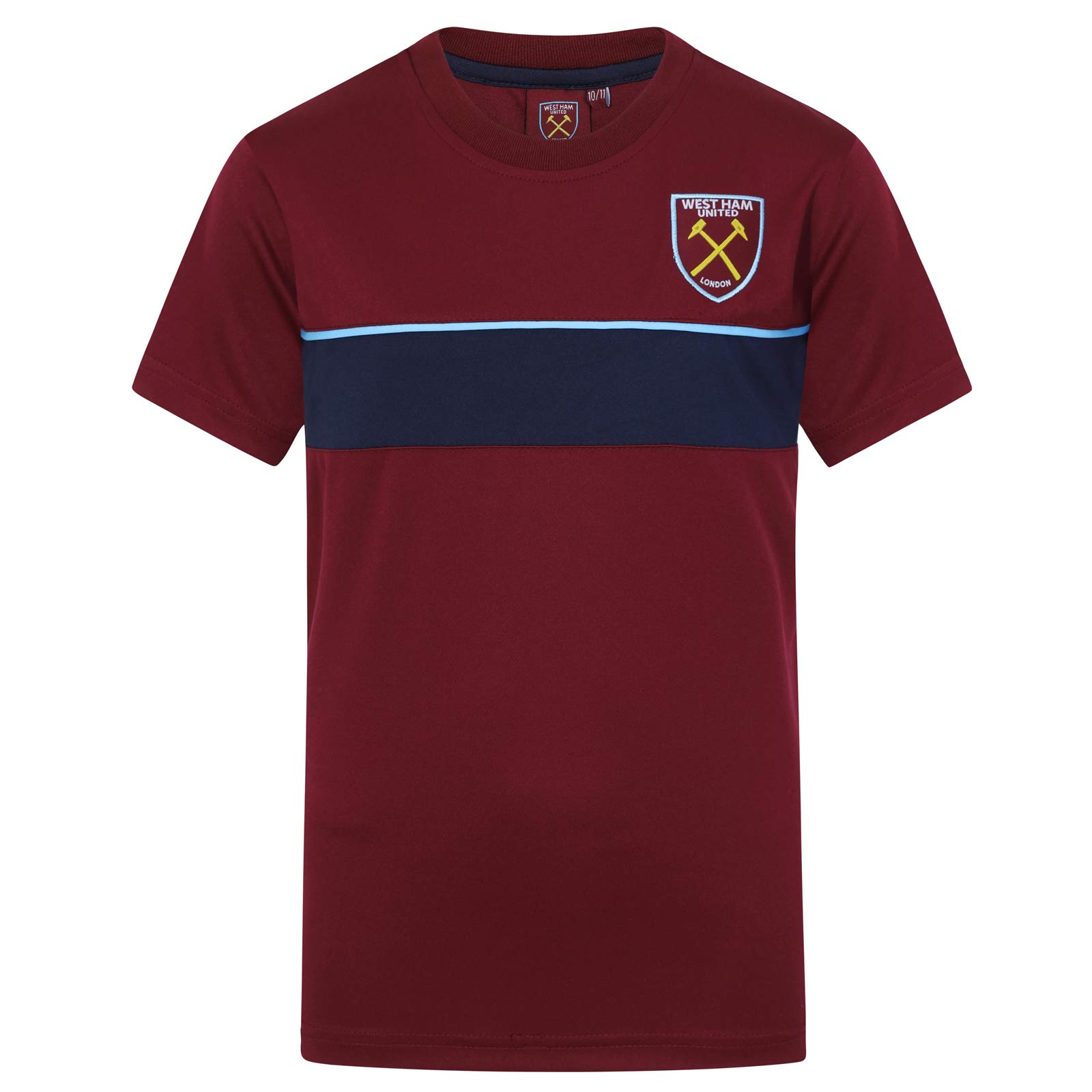 West Ham United FCOfficial Soccer Gift Boys Kids Poly Training Kit T-Shirt