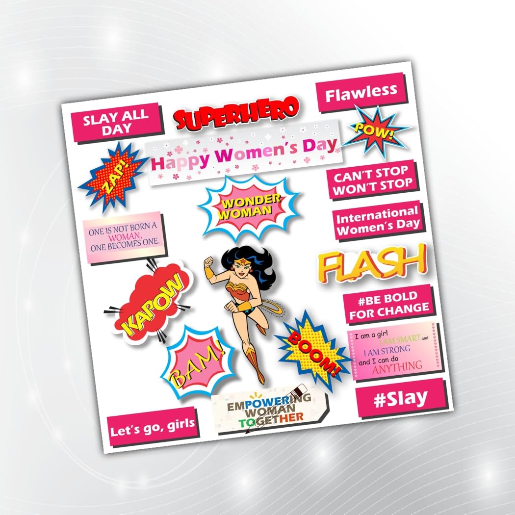 PartyStuff Ladies Theme Props - Women's Day Props (19 Cards)