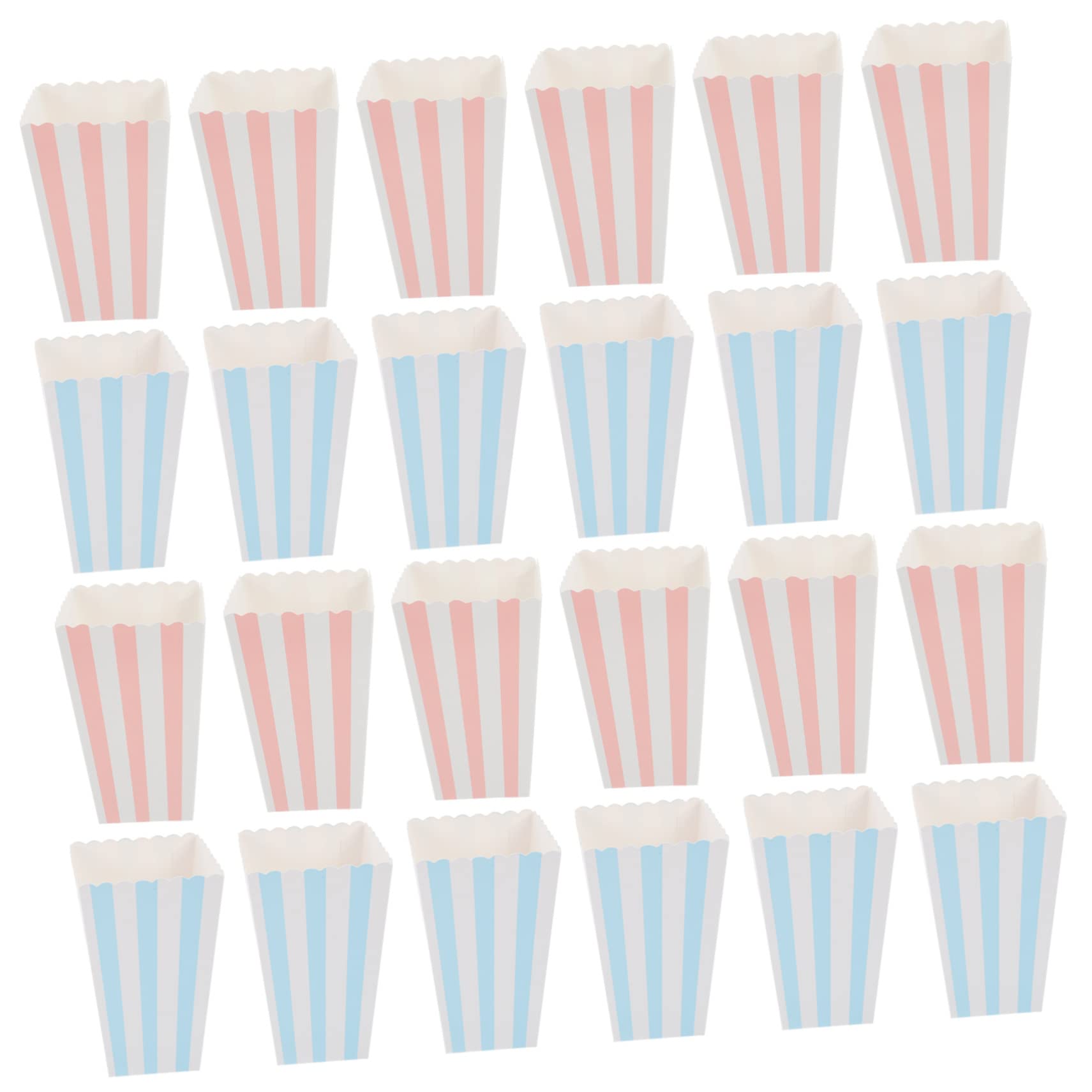 PRETYZOOM 24pcs Movie Theater Popcorn Boxes Paper Containers Adorable Patterns for Parties Present Wrapping