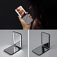 Vista 3 de Kintion Espejo de bolsillo recargable, espejo de tocador compacto de doble cara con aumento 1X/3X, 3 luces de color, regulable, pequeño espejo