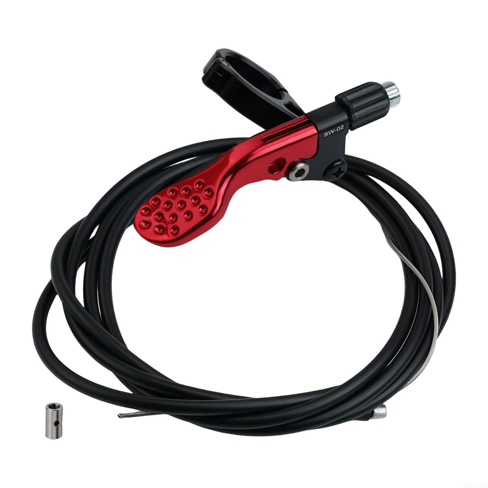 ZiStarlilife 22Mm Handlebar Dropper Seatpost Remote Lever, Aluminum Alloy Internal External Routing Control Switch, Non-Slip Grip Accessory For MTB Riding(red)