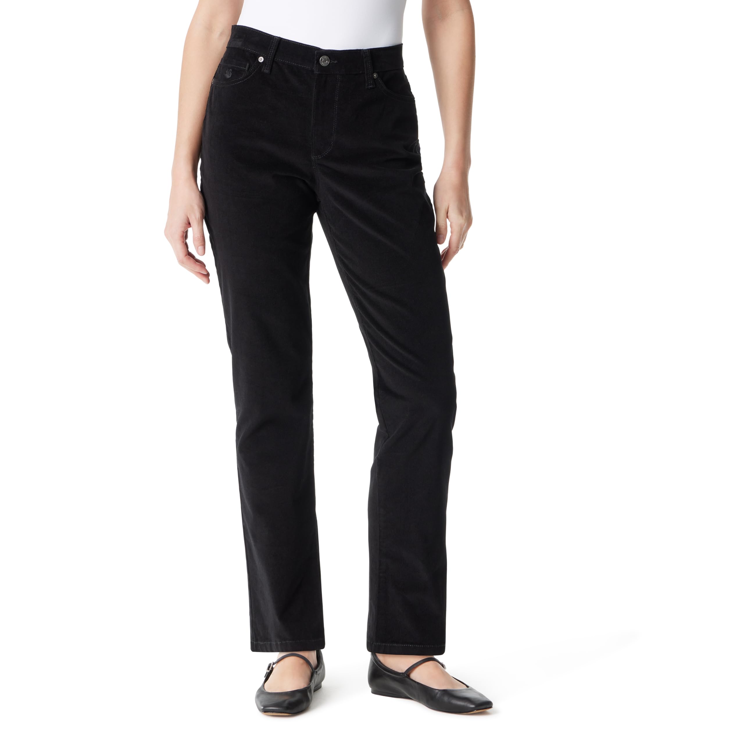 Gloria Vanderbilt Womens Amanda Corduroy High Rise Straight Leg Pant Standard