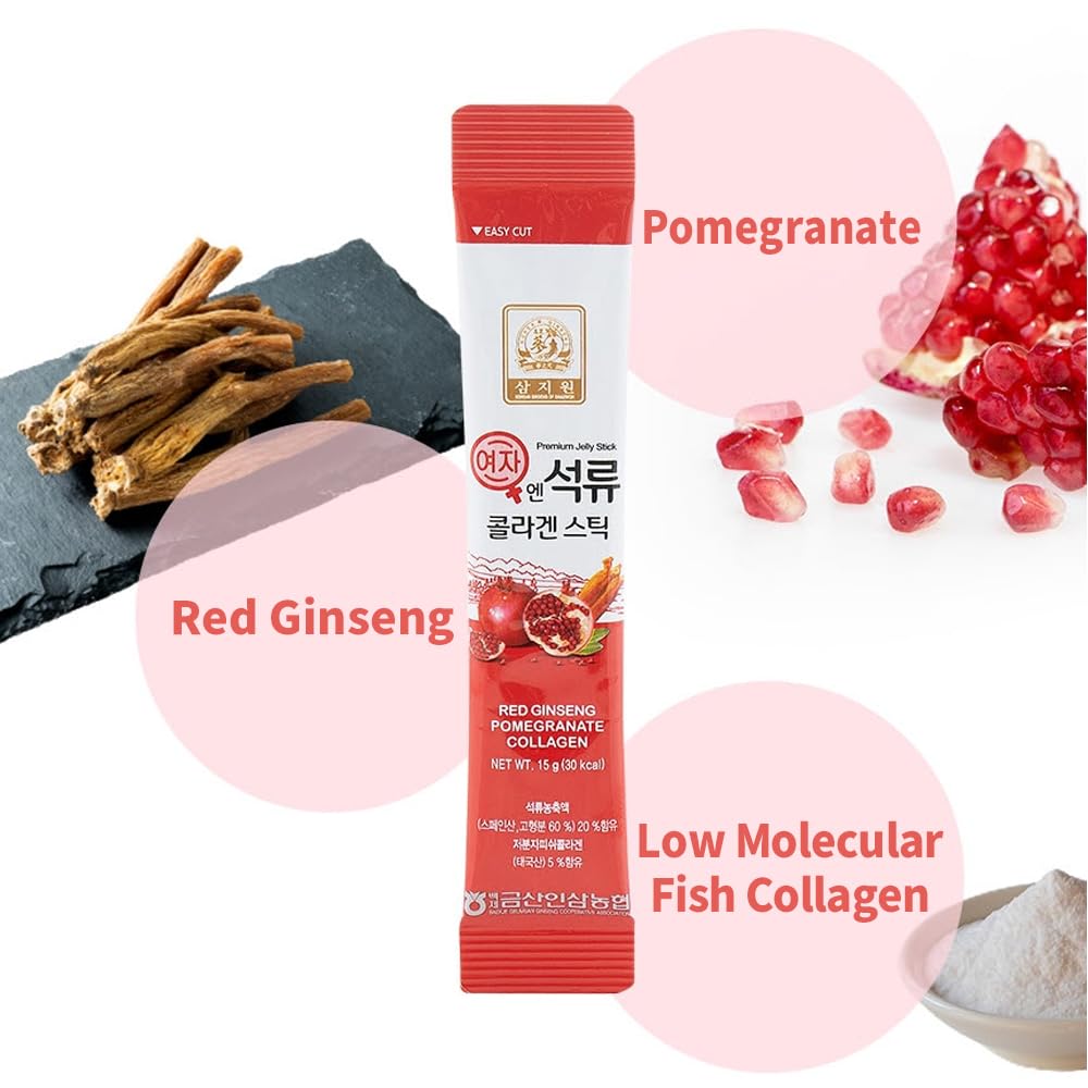 Korean Beauty Baekje Geumsan Women's Pomegranate Collagen Jelly Stick 5.1oz / 6 Count (1 Pack) — Amazon image 5