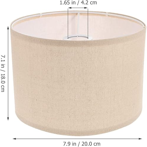 Miniatura 3 de Pantallas de lámpara para lámparas de mesa, pantalla de lámpara de tambor, pantallas de lámpara pequeñas de repuesto de lino natural, pantalla de