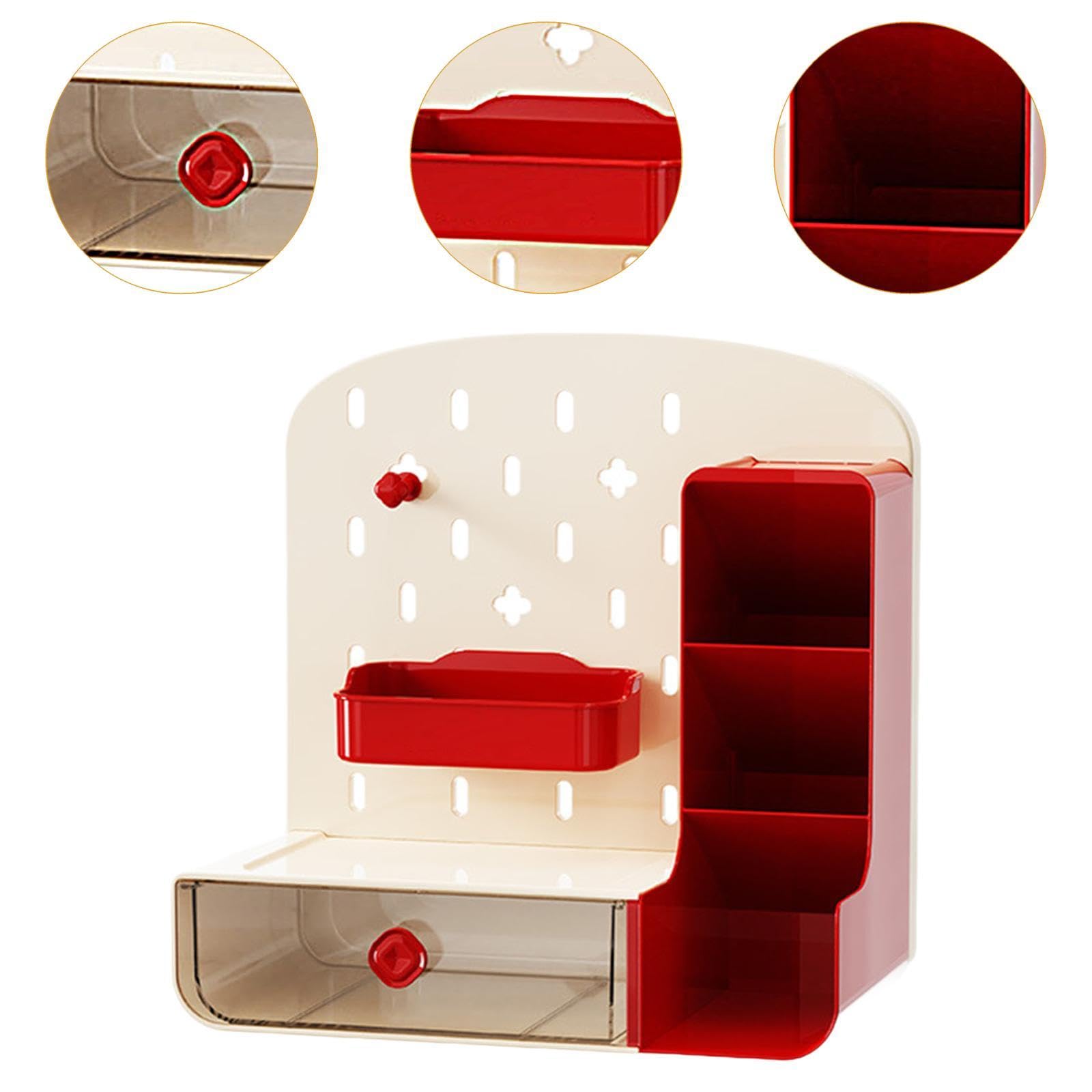 BNF®Desk Peg Board Organizer with Accessories for Gaming Room Nursery Countertop Beige Red|Home & Garden|Household Supplies & Cleaning|Home Organization|Storage Boxes 4
