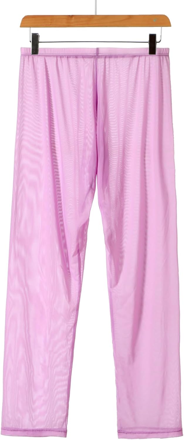 Mens Mesh Pants Sheer Pajama Bottoms See Through Sleep Trousers - Image 6