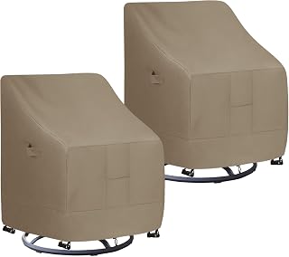 Easy-Going Outdoor Swivel Chair Cover, 2 Pack-30Wx34Dx38.5H inch, Camel | UV Resistant Patio Chair Cover Weatherproof Lawn Outdoor Furniture Cover with Tape Sealed Seam