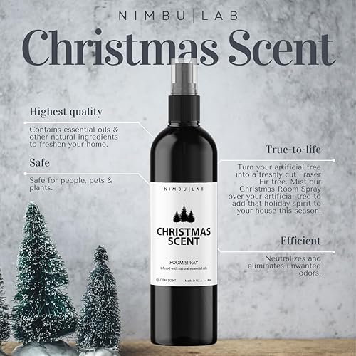 Miniatura 5 de Aroma de árbol de Navidad en espray para habitación, abeto Fraser, ambientador natural para el hogar, spray de lino, aroma tradicional de pino