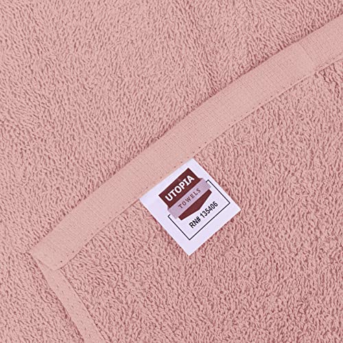 Image of Utopia Towels 24 Pack Cotton Washcloths Set, 100% Ring Spun Cotton, Premium Quality Flannel Face Cloths, Highly Absorbent and Soft Feel Fingertip Towels, Dusty Pink