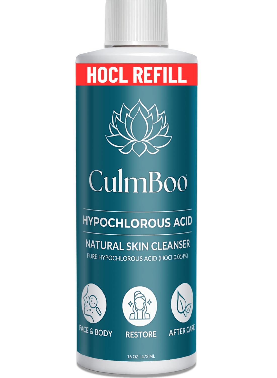 CulmBoo, Hypochlorous Acid Spray for Face & Skin - HOCl, Acne Prone Skin, Eczema, Natural Tattoo Aftercare, Piercing Aftercare Spray, Eye Lash