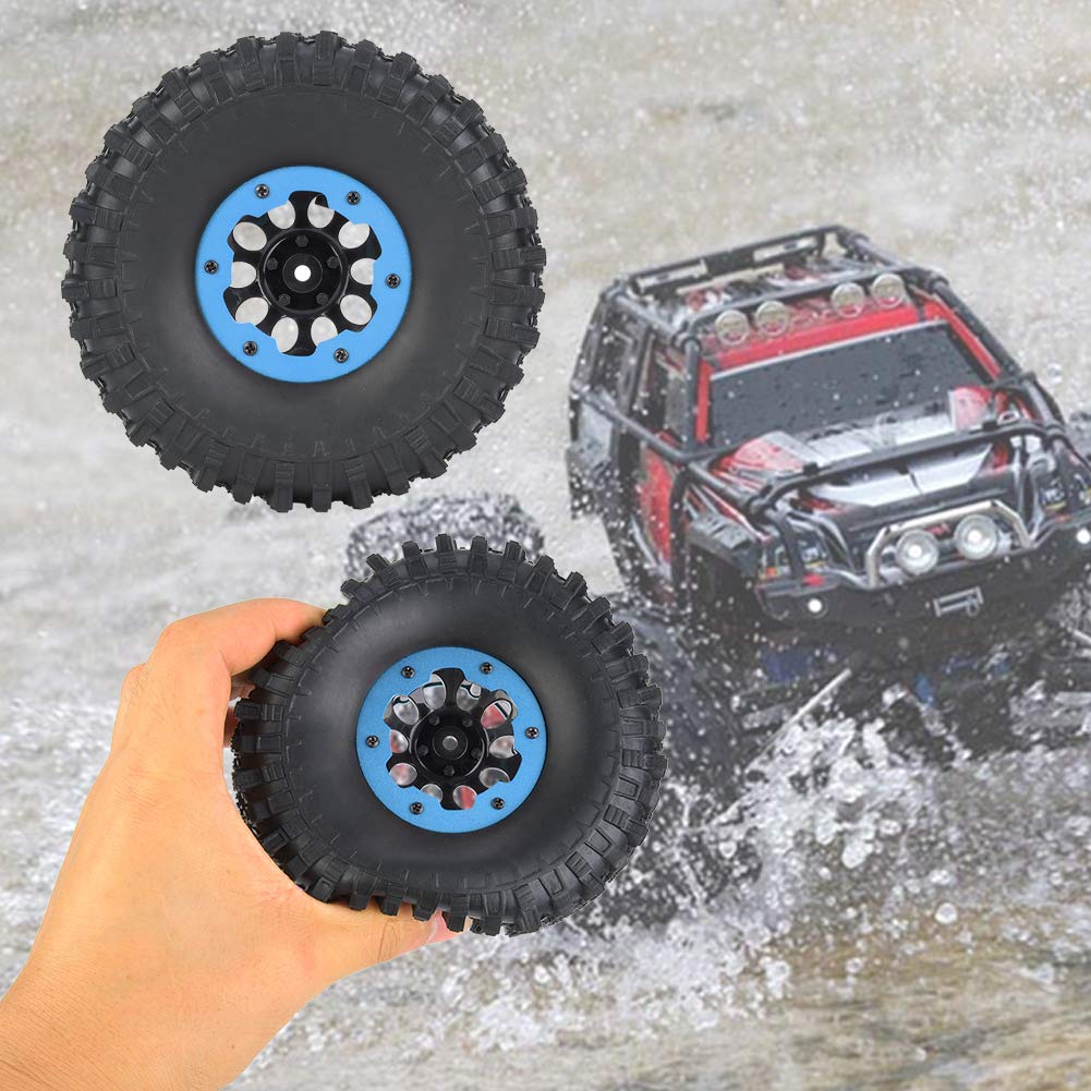 Piasta koła samochodu RC 4 szt. 1,9 cala wysokiej jakości plastikowe gumowe części zamienne do opon do Traxxas Axial gąsienica RC akcesoria samochodowe czerwony niebieski (Niebieski)