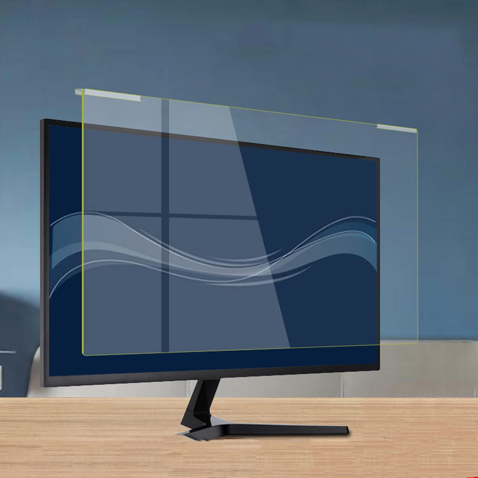 WLWLEO Anti-Blaulicht-Displayschutzfolie für 15,6/17 Zoll Laptop, 22-27-Zoll-Desktop-Computer, der Blaulichtfilter blockiert, Hängende, abnehmbare Acryl-Anti-Kratz-Schutzplatte,27 inch