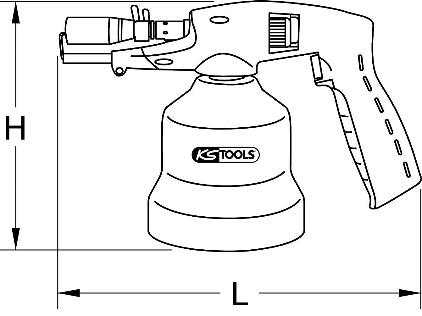KS Tools 903.5905 Soldador de cartucho con piezoencendido, cuerpo de metal