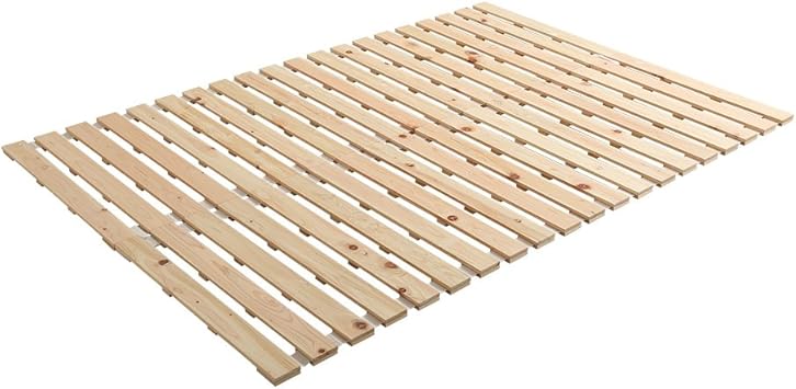 Amazon Co Jp ヒノキのすのこベッド すのこマット ダブル ロール式 檜 木製 湿気対策 スノコ オールシーズン使えるすのこベッド 梅雨や冬の時期にも 省スペース フロアベッド ローベッド ホーム キッチン