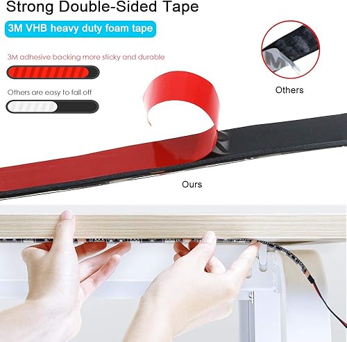 Miniatura 4 de ALITOVE Tira de luz LED azul 32.8ft impermeable IP65 10M 600 LED con fuente de alimentación 12V 10A