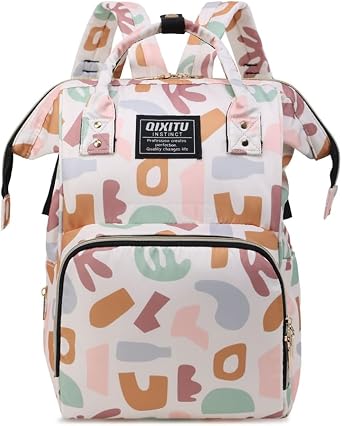 Aardman Womens Backpack Womens Large Capacity Lightweight Waterproof Anti-Theft Pocket Thermal Pocket Storage Convenient Stylish Cute Flower Pattern Mom Bag Baby Gift Outing Travel Backpack