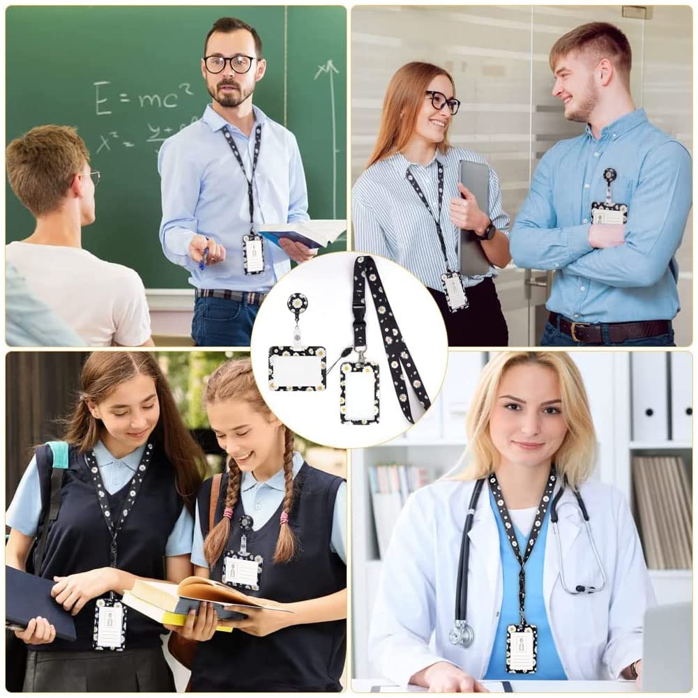 Vicloon Lanyard Porta Badge Retrattile Bobina Clip Rigido con Verticale Orizzontale per Identificativi Chiavi Fotocamera