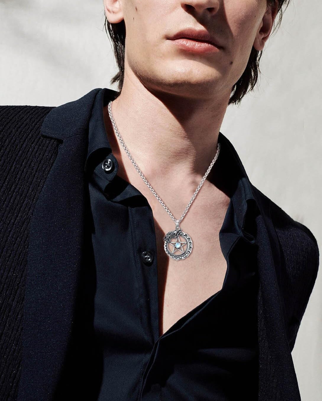 S925 Sterling Silver Necklace for Men Dragon/Cross/st Christopher Jewelry Gifts for Women Her - Image 2