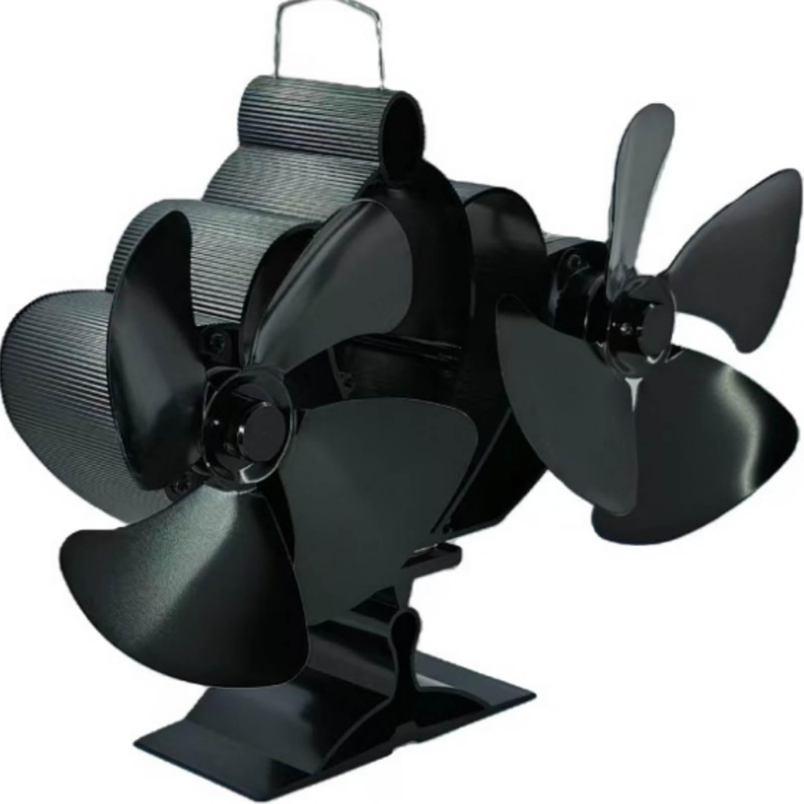Hgenahgtf Temperature Started Stove Fan With Double Drill Propellers Spaceflight Aluminum Build Automatic Ventilation Increase 80 350℃ Extent Heat Powered Stove Fan Denial Electricity
