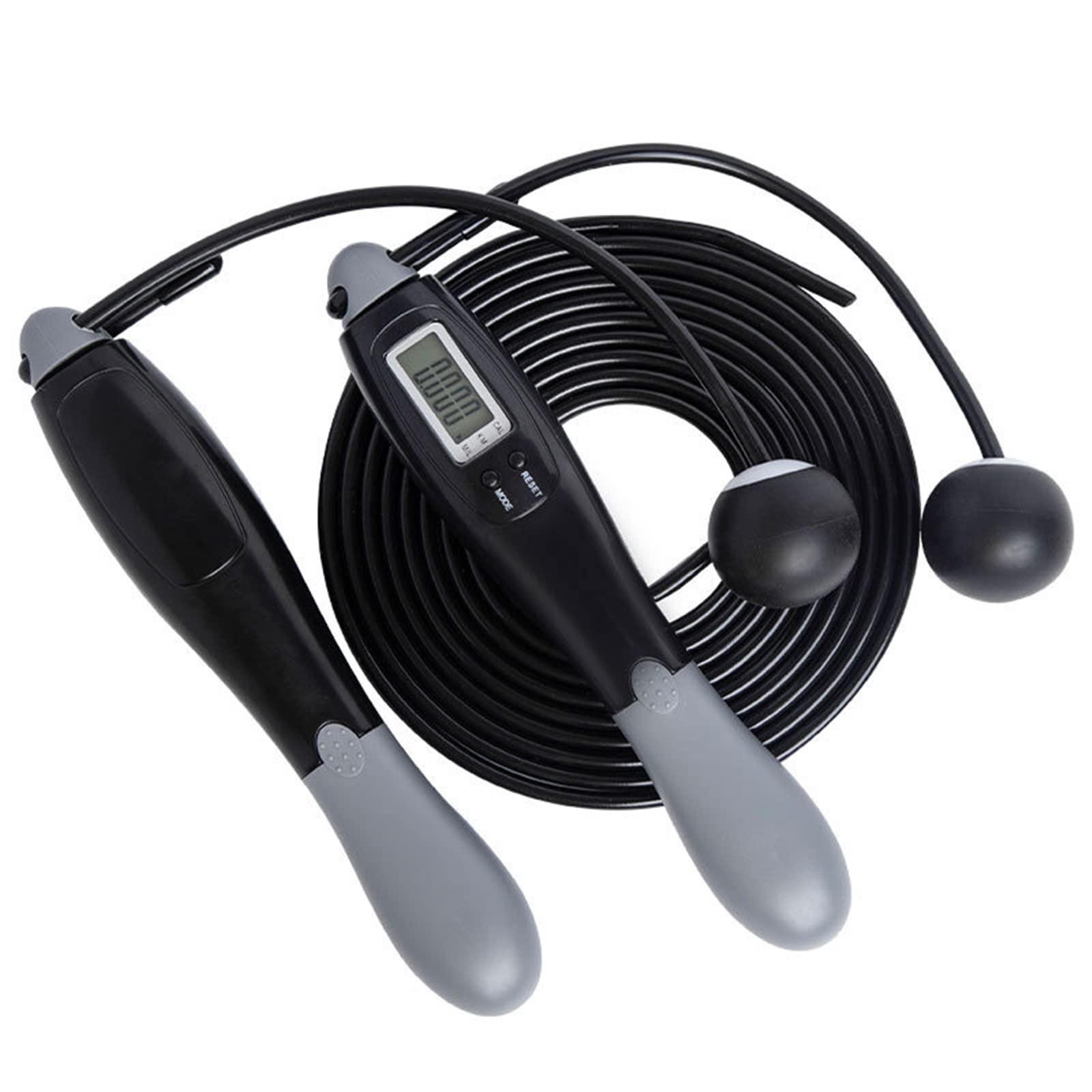 Corde à sauter électronique, corde à sauter de fitness, corde à sauter avec compteur de calories, corde à sauter sans fil avec longueur réglable (noir)